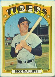 1972 Topps Baseball Cards      725     Dick McAuliffe